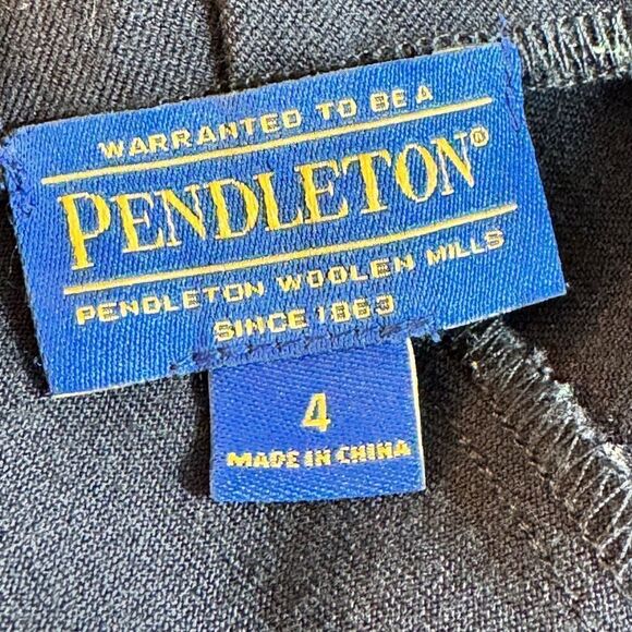 Pendleton Dress Pants Womens Size 4 High waisted Side Zipper Trouser Navy Blue - Picture 9 of 11